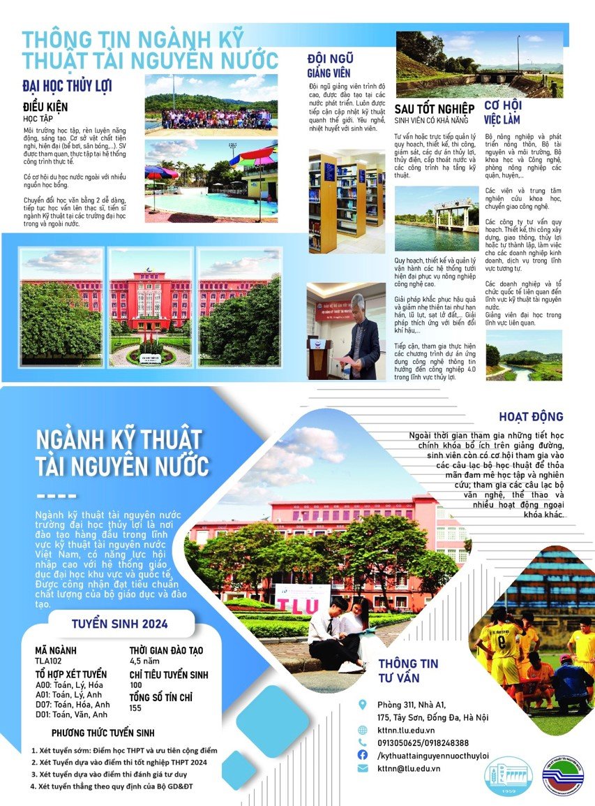 Góc Tuyển sinh : Thông tin Tuyến sinh Đại học Thủy Lợi năm 2024
